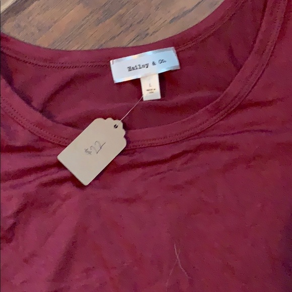 Rusty red long tunic cold shoulder - Picture 3 of 3